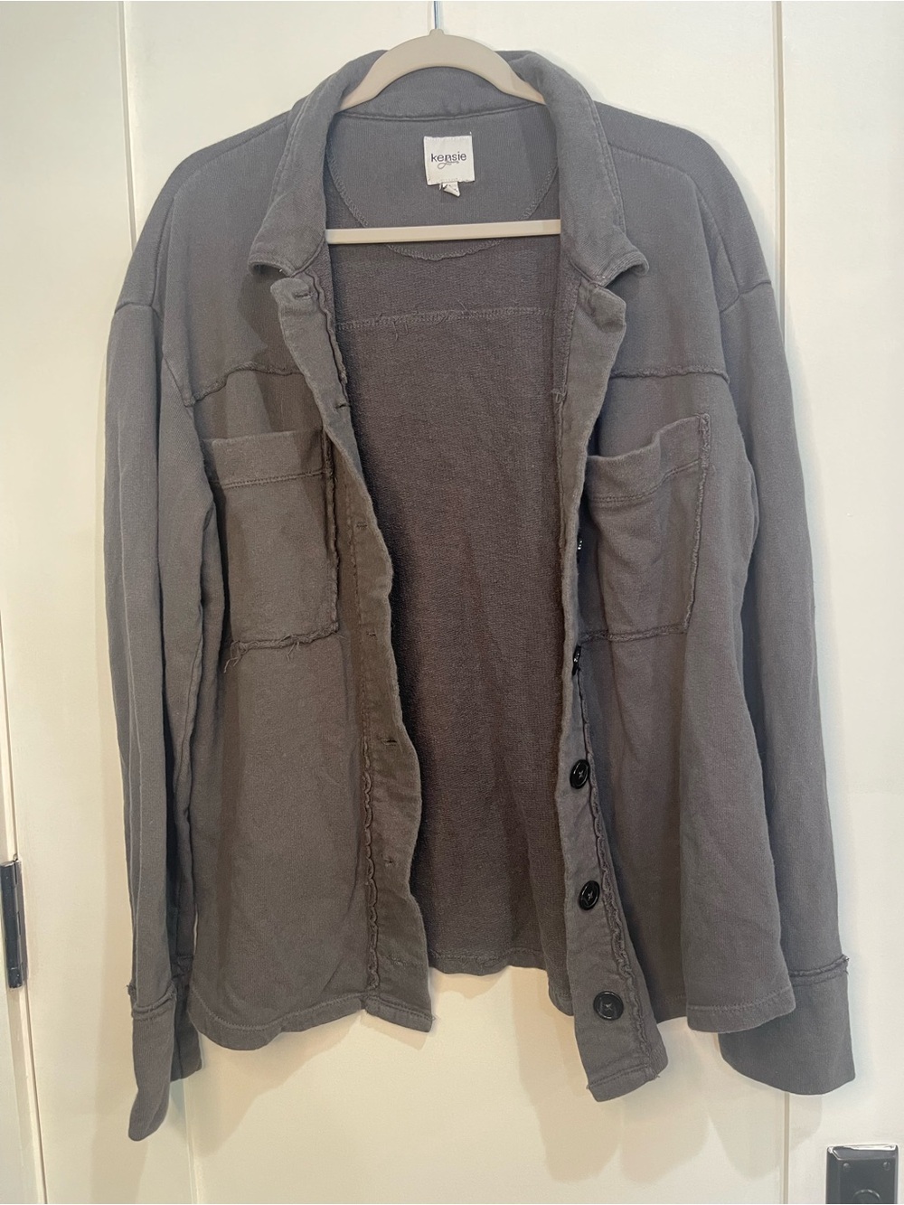 kensie jeans Charcoal Button-Up Shirt Jacket